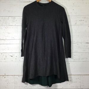 COS Wool Blend Sweater Dress Charcoal Gray Hunter Green Inside Size Small​